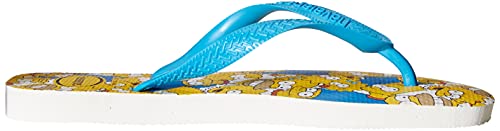 Chinelo Havaianas Simpsons Adulto Unissex, Branco/Turquesa, 41/42