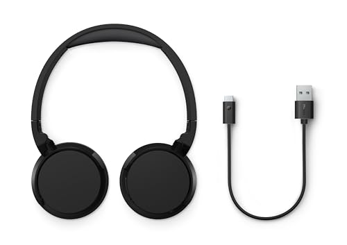 Philips TAH3209BK Casque sans Fil Supra-aural Bluetooth léger, Isolation phonique Passive, 25 Heures d’autonomie, Son Naturel, appels clairs, Basses dynamiques, Recharge en 2 Heures Via USB-C - Noir – Image 5