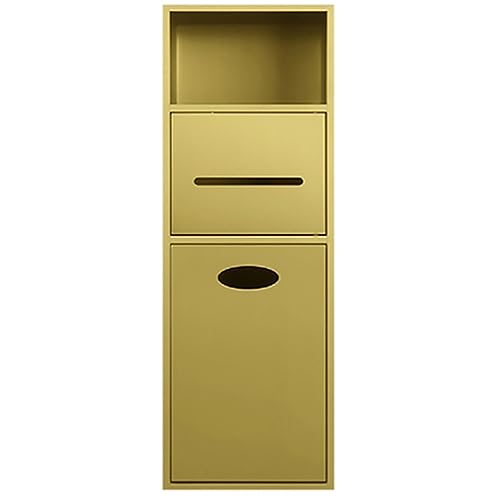 Niche de douche anti-rouille boîte de rangement papier toilette encastrée dorée gain de place