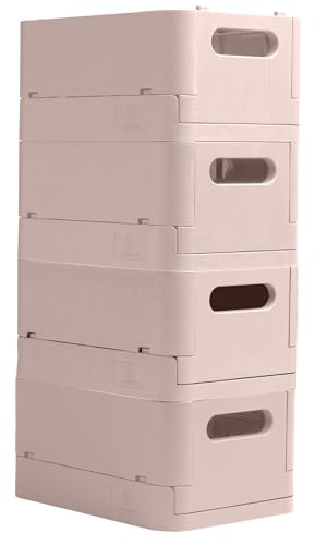 Exacompta SMARTCASE : lot de 4 caisses pliables nude pour un rangement ordonné