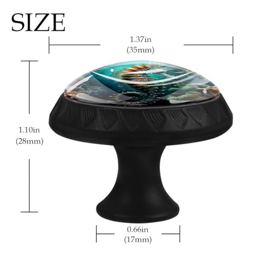 Boutons de tiroir ronds Deep Ocean en verre cristal pour meuble (lot de 12) - 5
