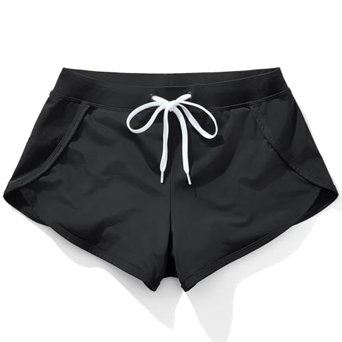 AIMPACT Mens Short Swim Trunks Quick Dry Beach Board Shorts 80s 90s Summer Vintage Swimwear with Lining Swimming Suits