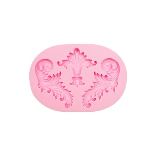 Baroque Scroll Silicone Fondant Molds, 8-Piece Decorative Border Cake Molds Set for Cupcake Topper Candy Gummy Clay DIY Crafts, Pink - Thumbnail 3