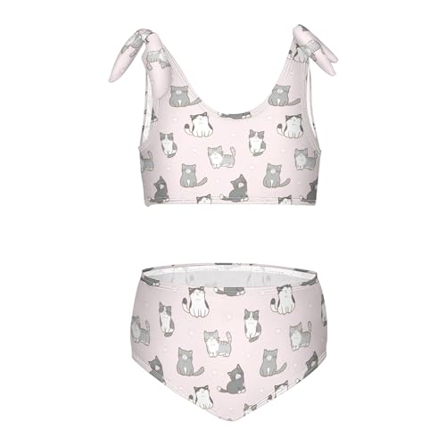 Image of Girls Tankini Swimsuit 2 Piece Pink Unicorn Donuts Summer Beach Bikini Bathing Suit 3T
