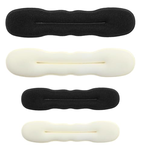 Vidacharmy 4 PCS Moños Accesorios, Redecilla Moño Ballet Niña, DIY Moño Donas, Herramienta para Peinados Rápidos y Fáciles, Accesorios Pelo Mujer - 2 Pequeños, 2 Grandes, Blanco y Negro