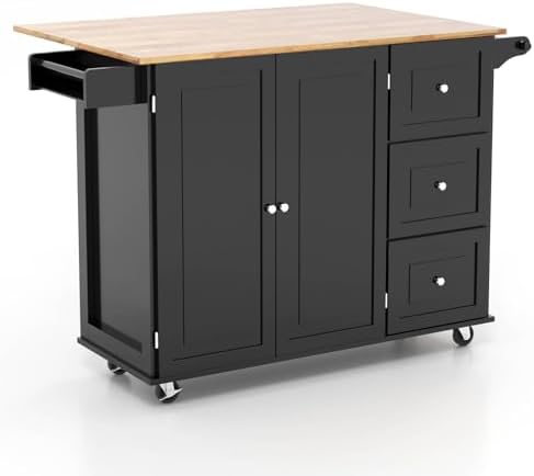 Kitchen Island Extension Table 75''Large Rolling Kitchen Island Cart ...