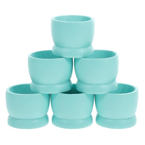 Cabilock 6pcs Wooden Egg Holders for Functional Egg Cups for Realistic Design for Kitchen Countertop Decoration