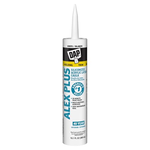 Image of 12 Pack DAP 18101 Alex Plus Acrylic Latex Caulk Plus Silicone - White 10.1-oz Cartridge (18152)