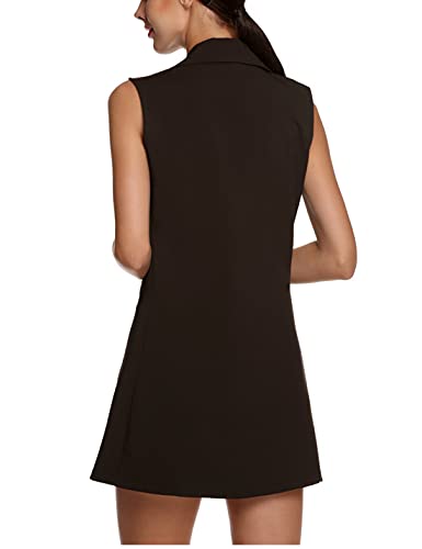 SCUSTY Women's Sleeveless Cardigan Vest Casual Long Open Front Office Blazer Jacket4