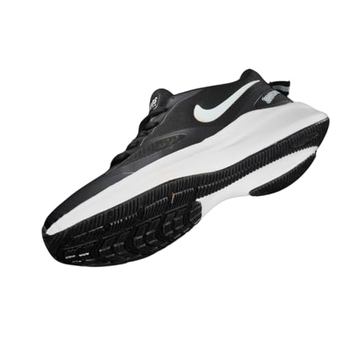 Image of Athletic Running Shoes, Breathable Mesh, Black and White, Cushioned Sole