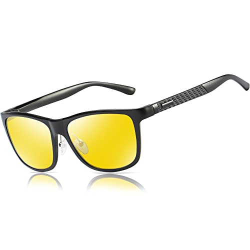 BIRCEN Night Vision Glasses for Driving: HD Anti Glare Metal Frame Men Night Driving Glasses