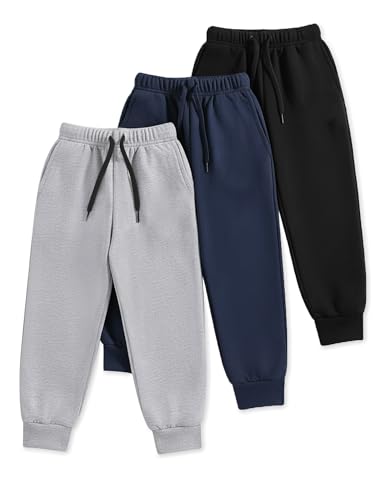 Image of Trampoline Cotton Trackpants for Kids Pack of 3 with Drawstrings & Ribbed Cuffs | Boys & Girls Joggers with Prints | Side Pockets Soft Waistband | Breathable & Stretchable Playwear