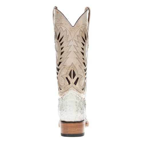 Vaccari Men's Oliver Genuine Natural Python Snip Toe Cowboy Western Boots4