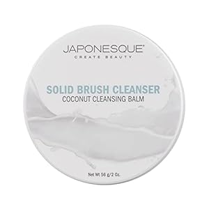 JAPONESQUE Makeup Brush and Sponge Cleanser Balm, Coconut Scented, Solid, Mess-Free Formula, Travel Friendly