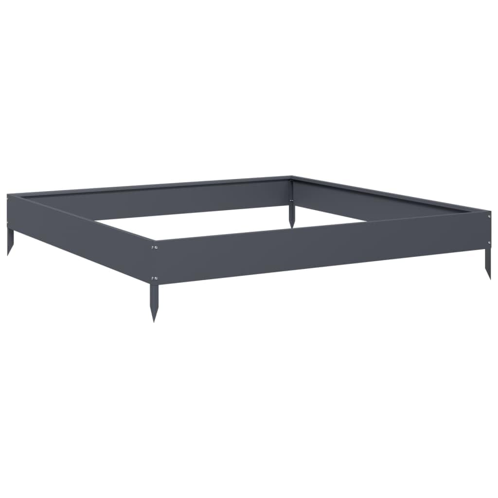 Arriate de Acero Gris Antracita 100x100x18,5 cm, Mesa De Cultivo, Huerto Domestico, Cultivo De Plantas Aromaticas, Arriate De Jardín - 851012