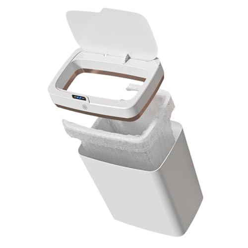 Cubo de basura automático sin basura con activación por movimiento, 18 l cocina baño antiolor apertura automática para estudiantes ancianos mujeres hombres adultos