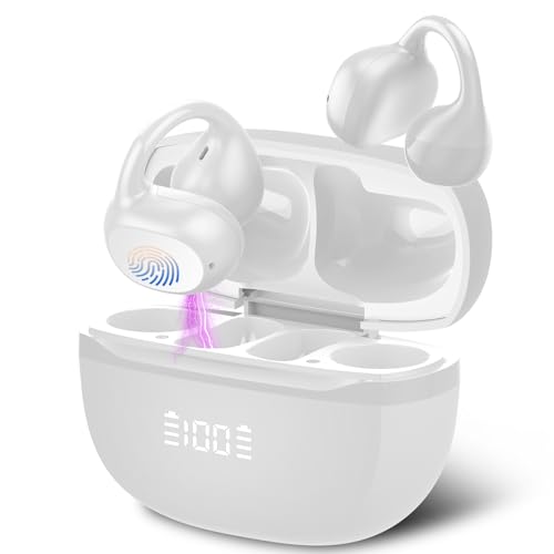 Btootos Open Ear Earbuds,Wireless Earbuds Bluetooth 5.4 Ergonomic Clip-On Ear Buds, Bone Conduction Over The Ear Headphones 48H Playtime, Perfect Running Headphones for Sports IPX7 Waterproof