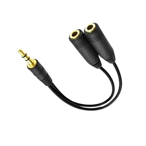 Cable divisor de audio jack 3.5mm macho a 2 hembras 20cm miniatura 3