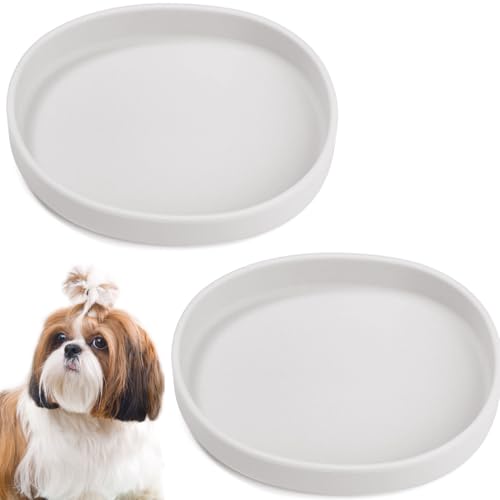 BNOSDM Silicone Dog Food Plate Shallow Dogs Bowl...