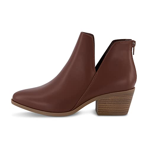 Cushionaire Women's Elodie Ankle Boot +Memory Foam, Wide Widths Available, Chestnut 11 #TOP1