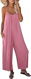 Kombinierbar: Jumpsuit perfekt Jacke, Turnschuhen, Sandalen, Absätzen und Strandhut für Oberbekleidung. Ein perfekter Overall für Ihren Sommer. Trage bei kühlem Wetter eine Strickjacke über einem Overall mit weitem Bein.