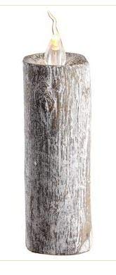 Allstate Floral and CraftsFaux Candle Battery-oprated Glittered with Light Gray Whitewash 7.3"
