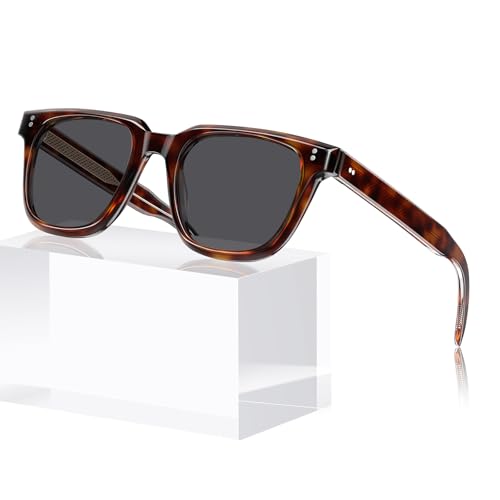 Image of AVAWAY Polarized Sunglasses for Men UV Protection, Square Acetate Frame Outdoor Driving Sun Glasses