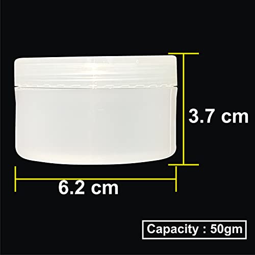 Image of Zenvista 50gm Pearl White Pet Jars, With Translucent Lid, For Creams, Face gels & Lip Balms, (Pack of 5)