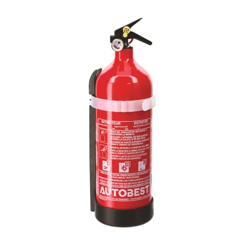 Autobest Extincteur 2kg à poudre classe ABC avec manomètre