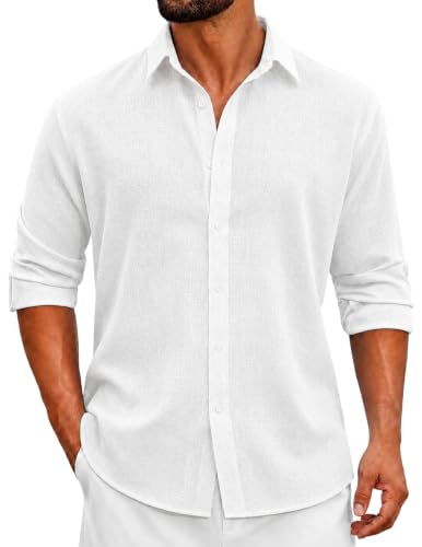 Men's Untucked Linen Long Sleeve Shirt for Church and Business Travel - image 1