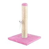 【Fibra de sisal natural】 Este poste rascador para gatos está hecho de materiales seguros y ecológicos. La superficie está envuelta con una fibra de sisal natural para proporcionar un espacio de rascado seguro para usted y su minino.