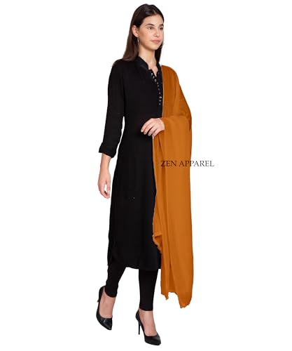 Image of Zen Women's Solid Premium Cotton Dupatta 2.25 Meters 100% Pure Cotton