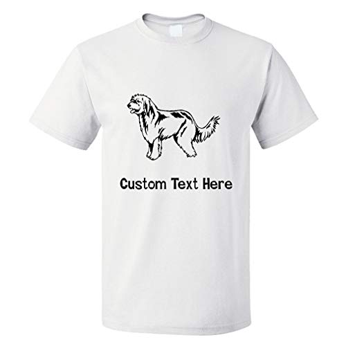 Custom Funny Graphic T Shirts for Men Pyrenean Shepherd Black Cotton Top White Personalized Text Here X Large
