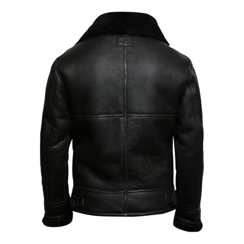 Men's B3 Bomber Aviator Sheepskin Leather Jacket – Real Shearling Lined Winter Pilot Coat2