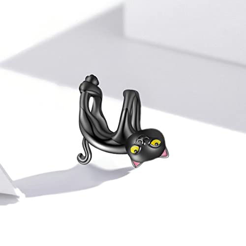 Dijes de gato negro de plata 925 para personalizar tu pulsera diaria de plata 5