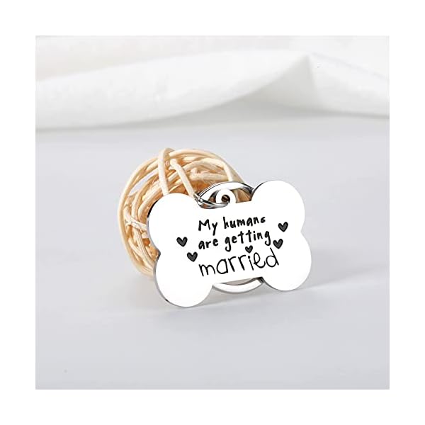 My-Humans-are-Getting-Married-Dog-Tags-Personalized-for-Wedding-Pets-Dog-Engagement-Announcement-Bridal-Shower-Gifts-for-Couples-Dog-Lovers-Owner-Pet-Accessories-for-Cat-Dog-Dad-Mom-Bride-to-be-Gift My Humans are Getting Married Dog Tags Personalized for Wedding Pets