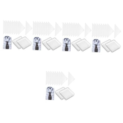 JEWEDECO 5sets Collar Shirt Stickers Pack for Men White Collared Shirt Stays Pvc Supplies 60pcs*5