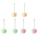 Holibanna 3 Pairs Pelzigen Ball Ohrringe Pom Pom Ohrringe Set Nette Winter Schmuck Baumeln Ohrringe Valentines Geschenke für Frauen Mädchen Rosa Gelb Grün