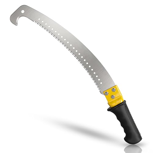 Image of 21 inch Hook Pruning Saw - Professional Hand Saw for Cutting Trees, Branches, Weeds | For Farms, Landscaping & Gardening | Includes Hook Tip for Branch Pulling | Non-Slip Rubber Handle | THP21