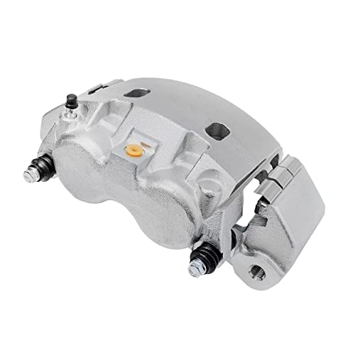 Image of Detroit Axle - Front Brake Kit for 2003-2008 Dodge Ram 2500 3500 | Drilled & Slotted Brake Rotors Right Brake Caliper 2004 2005 2006 2007 Replacement [13.9 inch Rotors]