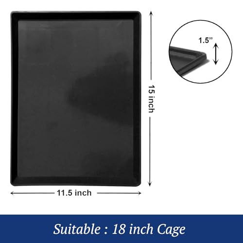 Image of Pet Clean Rabbit Cage Replacement Tray 18 inch for Pet cage, Dog Crate, Plastic Bottom Pan Floor Liners for Crates Kennel for Dogs and Cat, 18 inch, Black