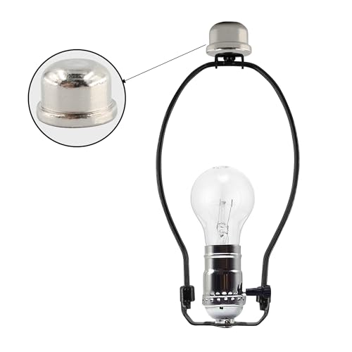 Image of 4PCS Solid Lamp Finials Caps Tapped, Knob On Top of The Harp Lampshade Stand, Harp Lamp Finial Knob, 1 /2 inch Tall, Silver