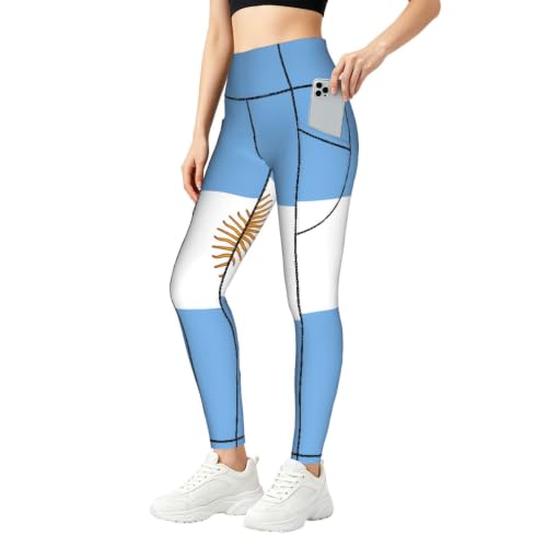 Conjunto de entrenamiento para mujer con leggings bandera argentina