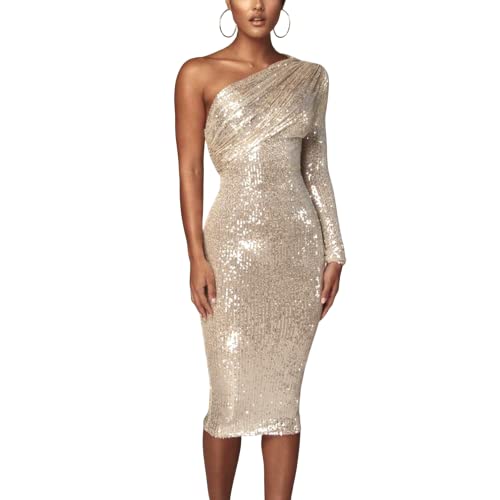 white christmas dresses Cleopatra Gold Sequin Split Maxi Dress – Club L London