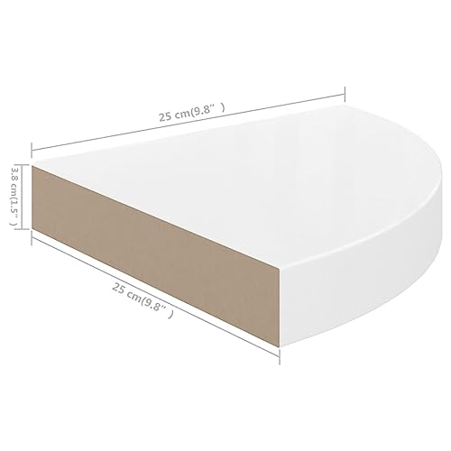 Étagères d'angle flottantes modernes laquées pour un intérieur chic
