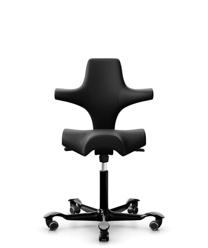 HAG Capisco Adjustable Sit to Stand Desk Chair - Black Frame - Le...