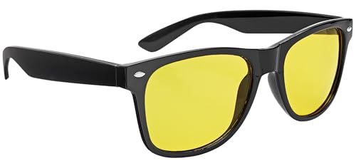 WEDO Nachtsichtbrille für Autofahrer – polarisierende gelbe Gläser, blendfreie Sicht bei Nacht & Nebel, ISO-konform, inkl. Etui & Anleitung, Gelb