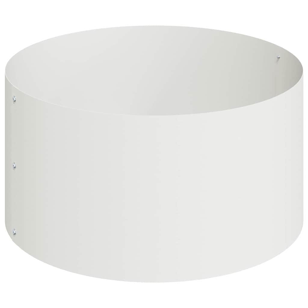 Aiuola rialzata rotonda in acciaio, 120 x 120 x 20 cm, vaso per piante, bianco, da giardino | Robusto vaso rotondo in acciaio laminato a freddo per terrazza e giardino, ideale per erbe e fiori.