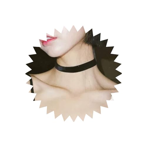 TseenYi Collar de moda simple gargantilla de terciopelo negro para mujeres y niñas, Metal