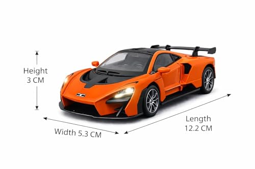 Image of Brand Conquer Defender 1:36 Diecast Model | Openable Doors, Bonnet & Boot for Kids and Collectors | Alloy Metal Car Toy | Perfect for Play & Display (Mclaren Senna Orange)
